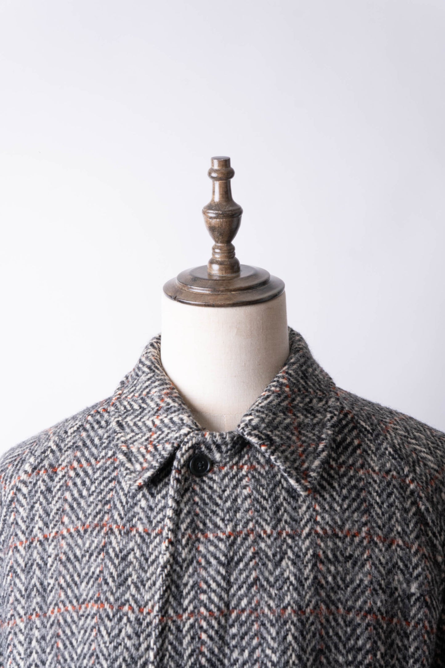 80s burberry irish tweed single panel sleeve balmacaan coat