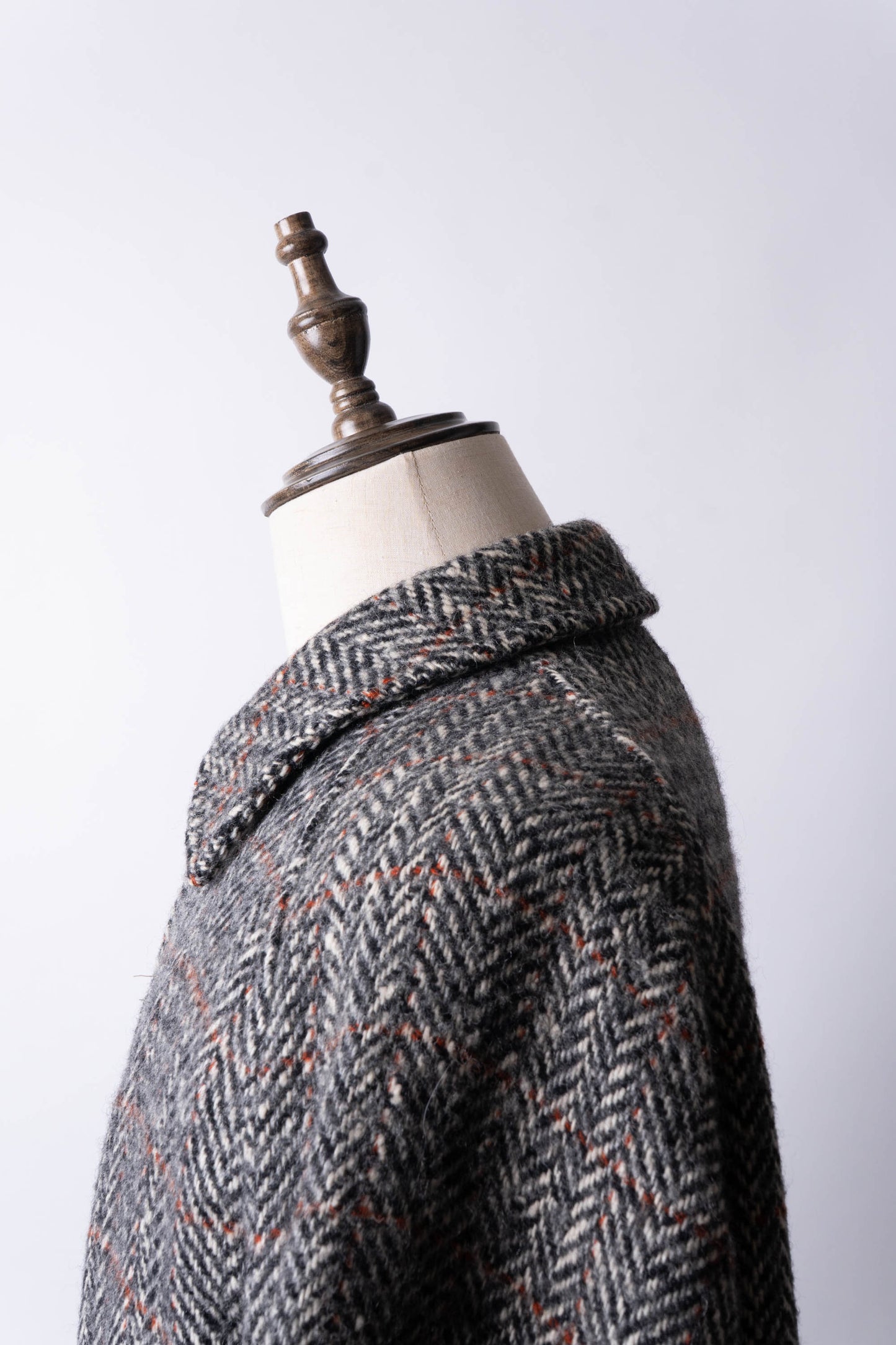 80s burberry irish tweed single panel sleeve balmacaan coat