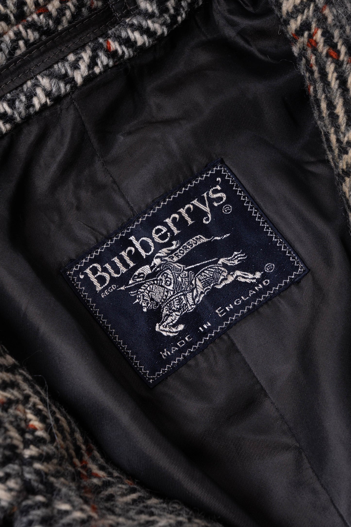 80s burberry irish tweed single panel sleeve balmacaan coat