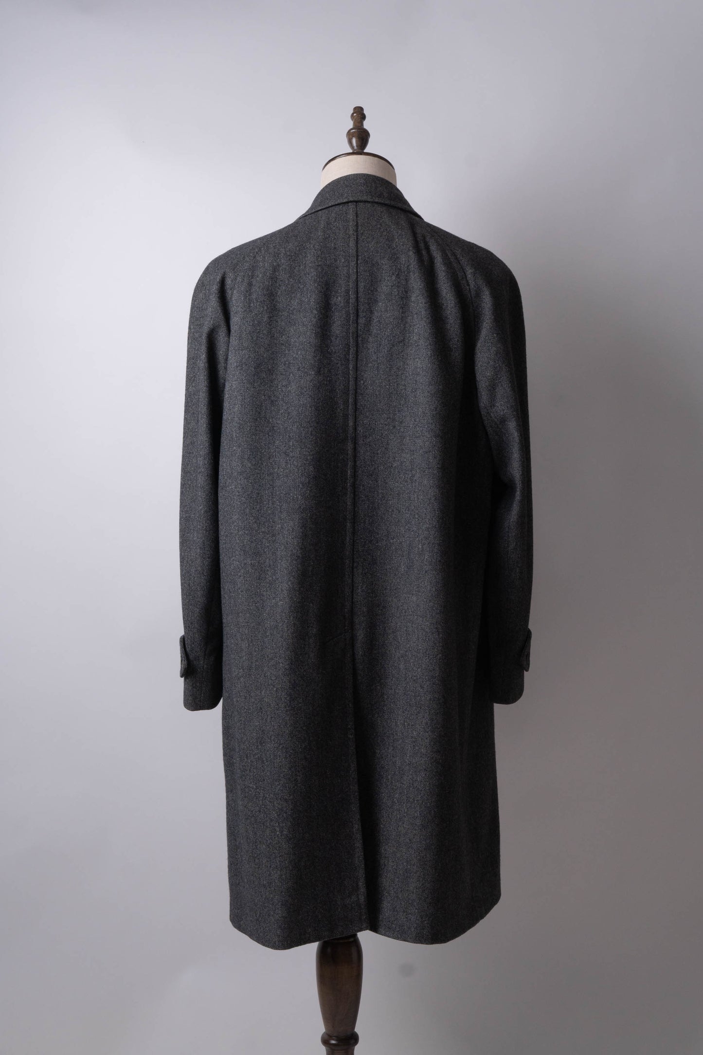80s burberry herrinbone wool balmacaan coat