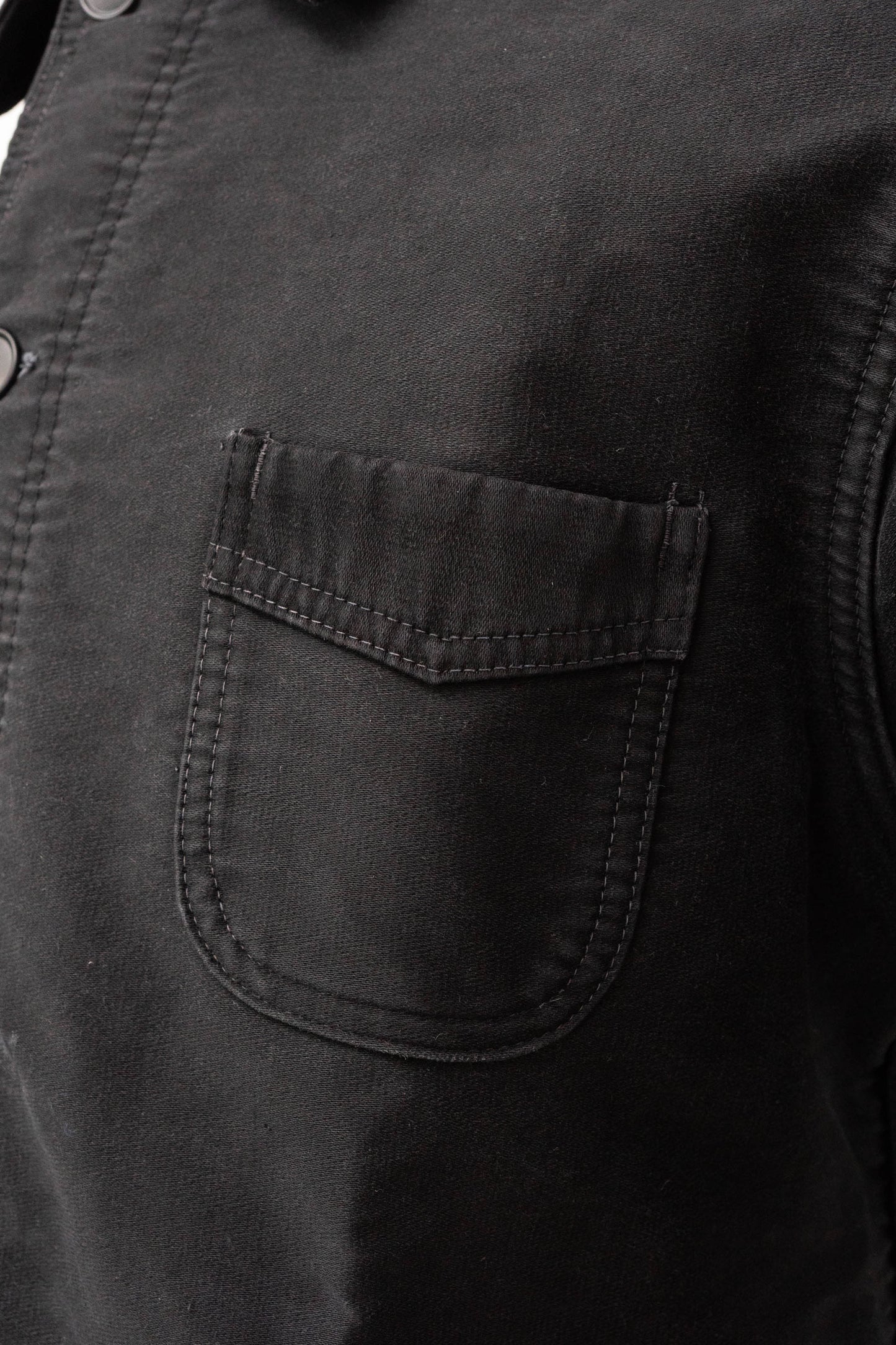 ~50s French Work Black Moleskin Jacket "Le Mont St Michel"size52