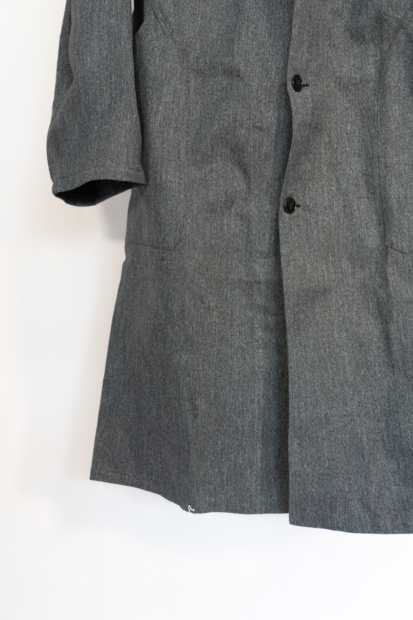 50 Schwarzer Chambray-Ateliermantel „AU MOLINEL” DEAD STOCK