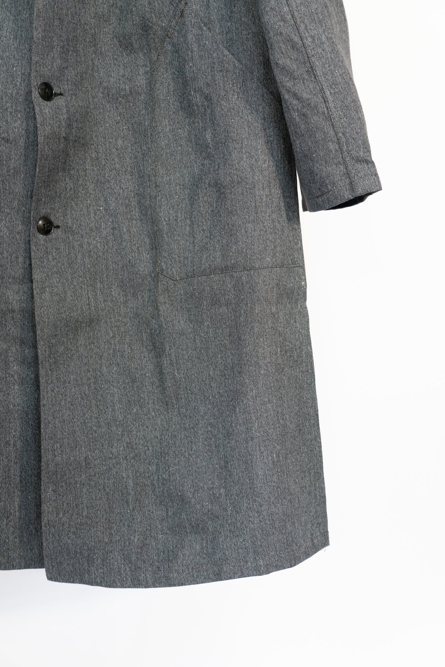 50 Schwarzer Chambray-Ateliermantel „AU MOLINEL” DEAD STOCK