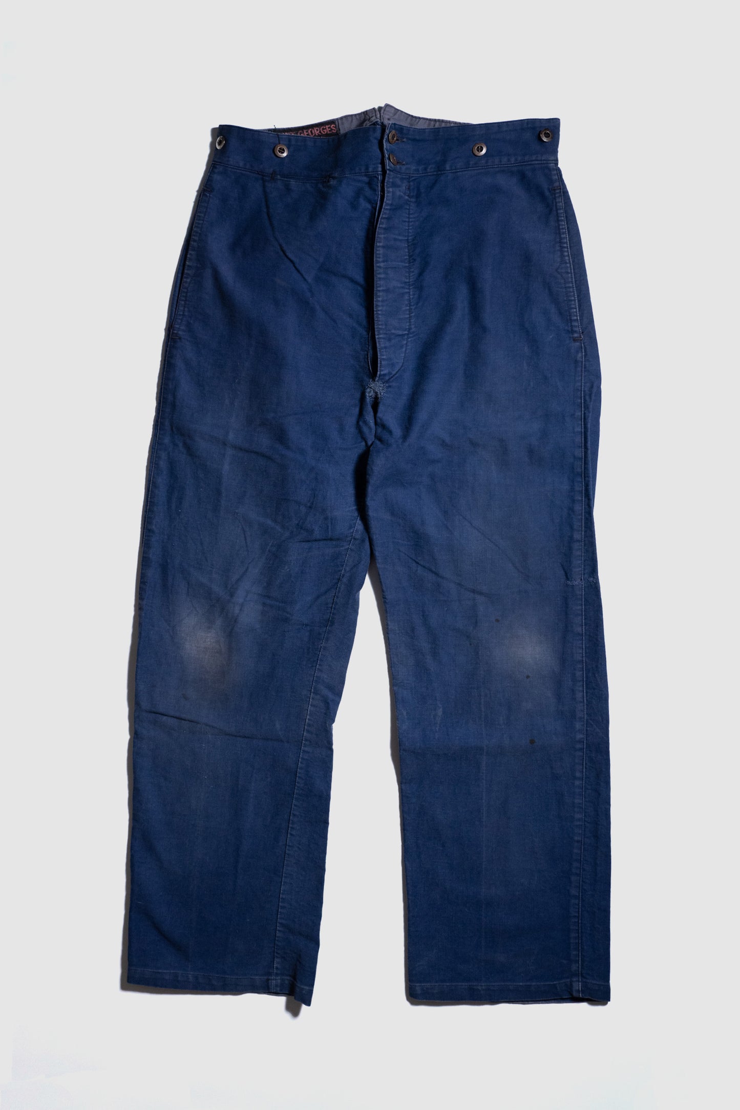 Pantalon de travail français en sergé de coton des années 40 « Saint-Georges »