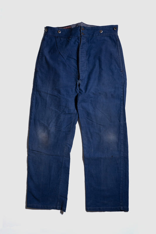 40s French Work Cotton Twill Cinch Back Pants"Saint-Georges"