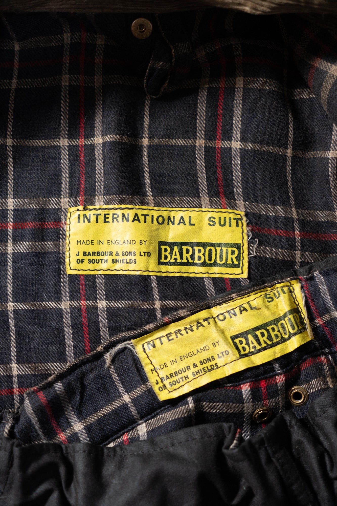 60er Jahre Barbour International Motorradanzug Yellow Tag