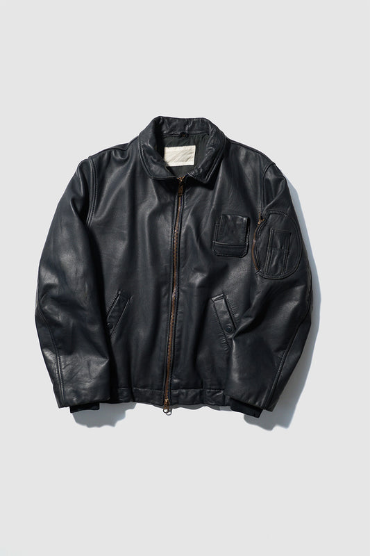Französische Vintage-Lederfliegerjacke aus den 70er Jahren „Civilian”