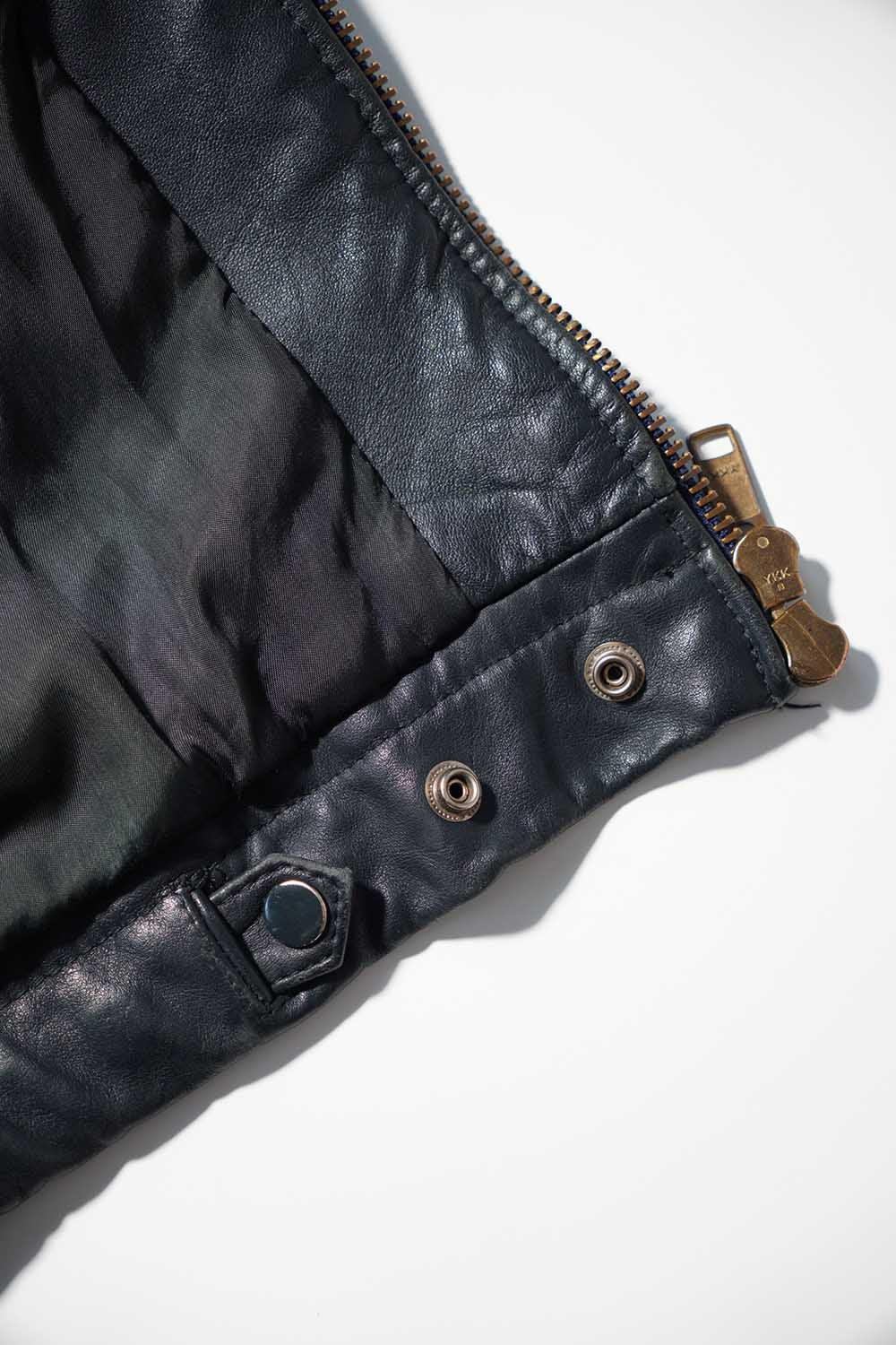 Veste de pilote en cuir vintage française des années 70 « Civilian »