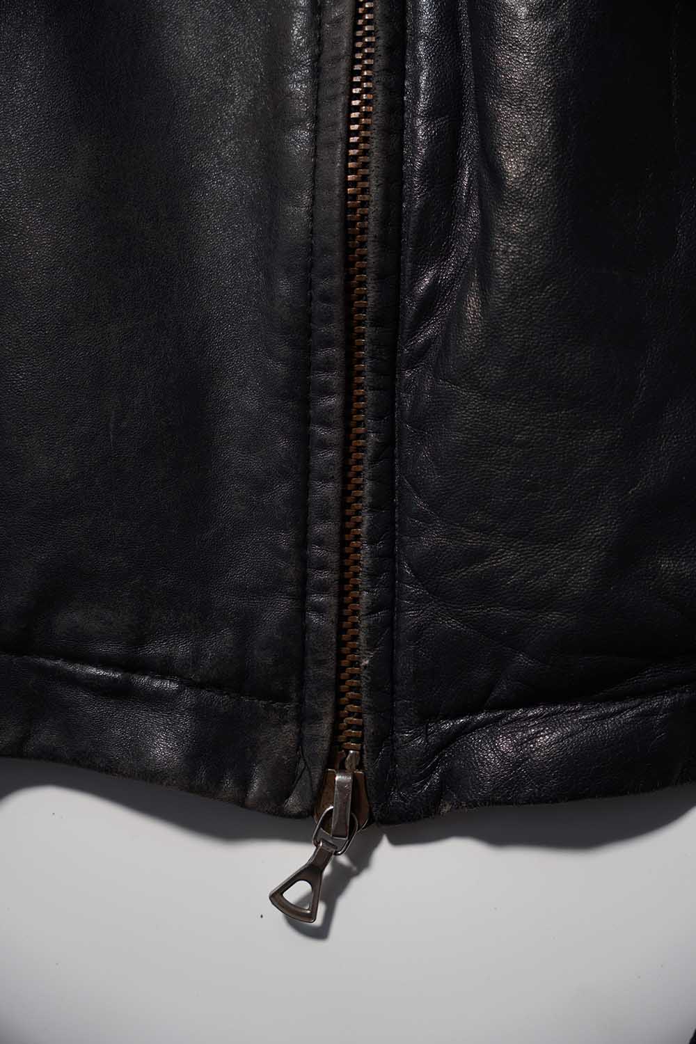 Veste en cuir de pilote de l'armée de l'air française des années 70 « CASSI K6 » en cuir d'agneau
