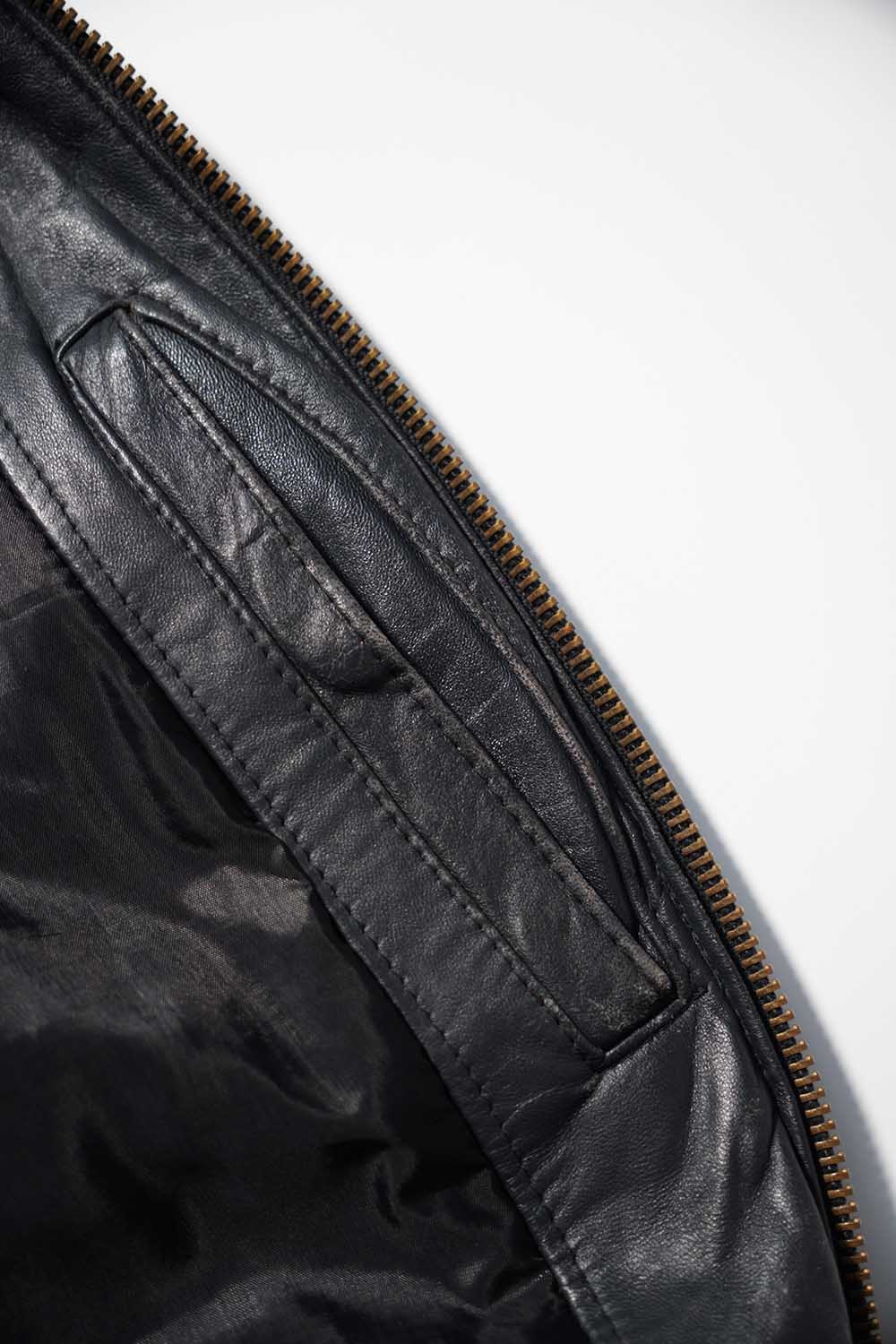 Veste en cuir de pilote de l'armée de l'air française des années 70 « CASSI K6 » en cuir d'agneau