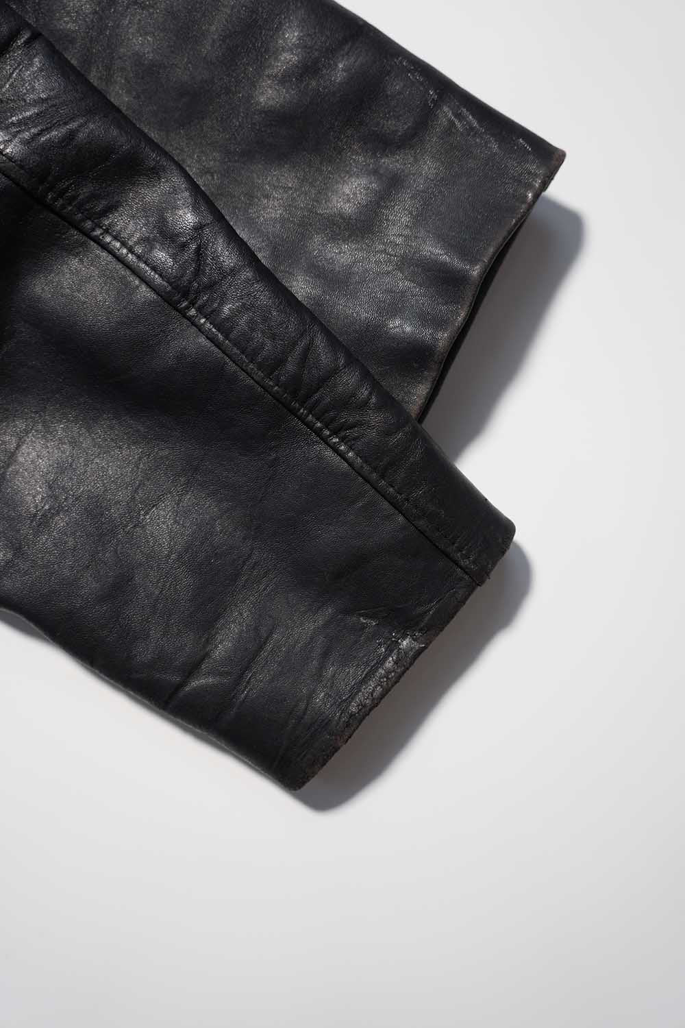 Veste en cuir de pilote de l'armée de l'air française des années 70 « CASSI K6 » en cuir d'agneau