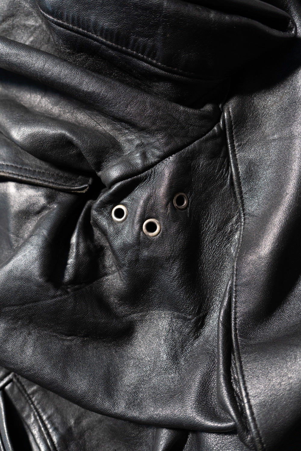 Veste en cuir vintage française Corbusier des années 70-80 « EDF » avec jugulaire
