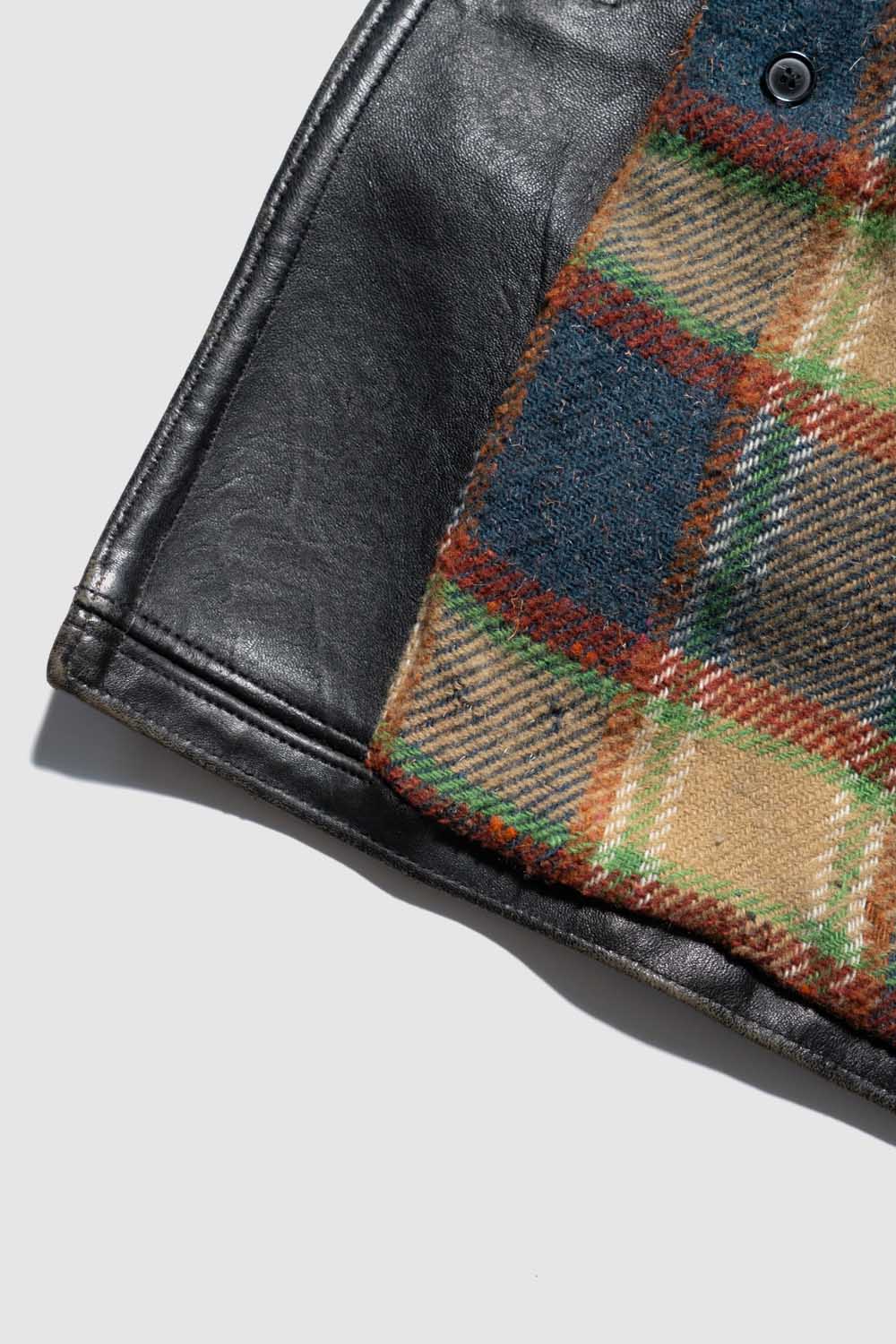 Veste en cuir vintage française Corbusier des années 70-80 « EDF » avec jugulaire
