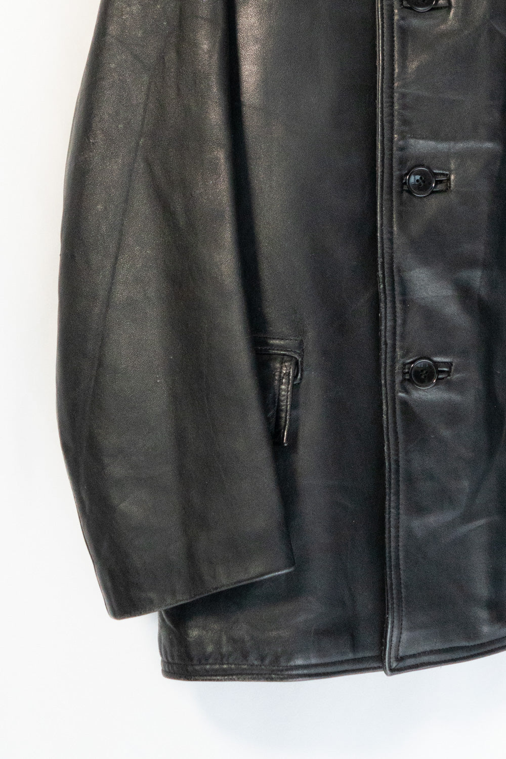 Veste en cuir vintage française Corbusier des années 70-80 « EDF » avec jugulaire