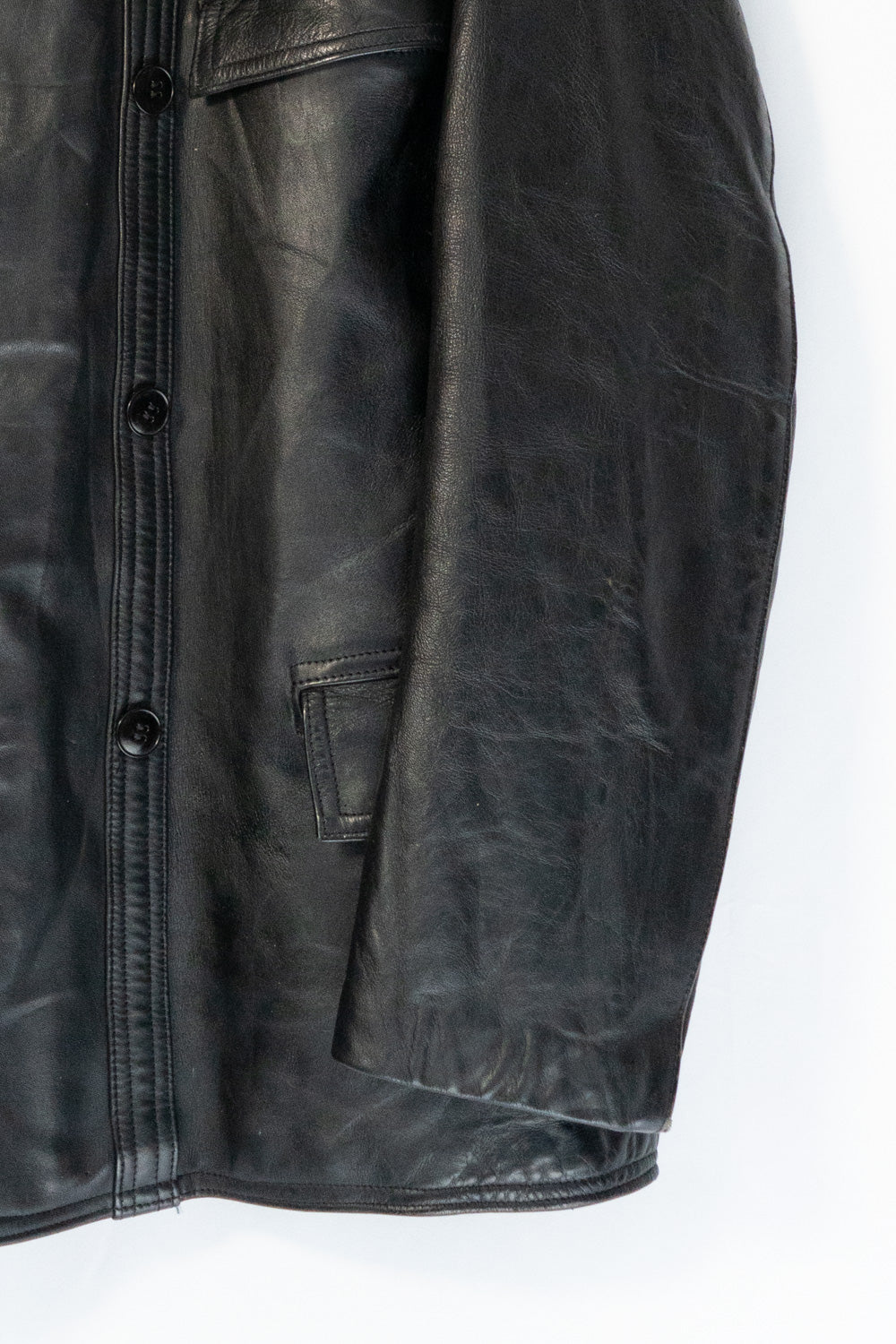 Veste en cuir vintage française Corbusier des années 40-50 « CNET » avec jugulaire