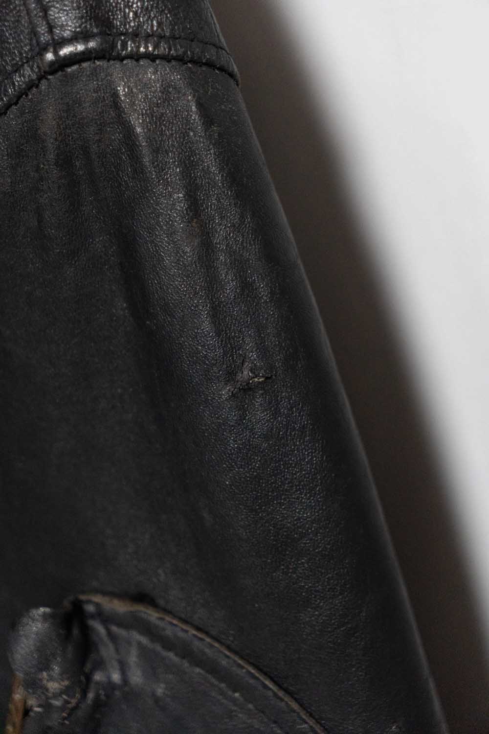 Veste en cuir de pilote de l'armée de l'air française des années 70 « CASSI K6 » en cuir d'agneau