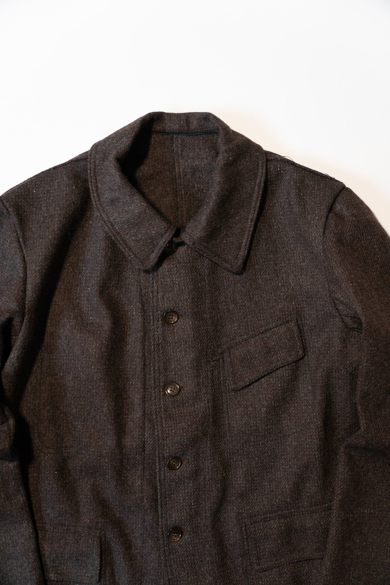 Veste de travail française Pascal en laine « marron » des années 50, DeadStock