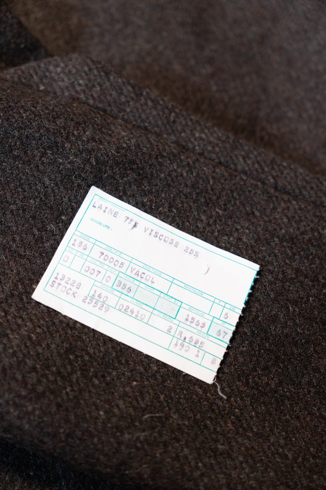 Veste de travail française Pascal en laine « marron » des années 50, DeadStock