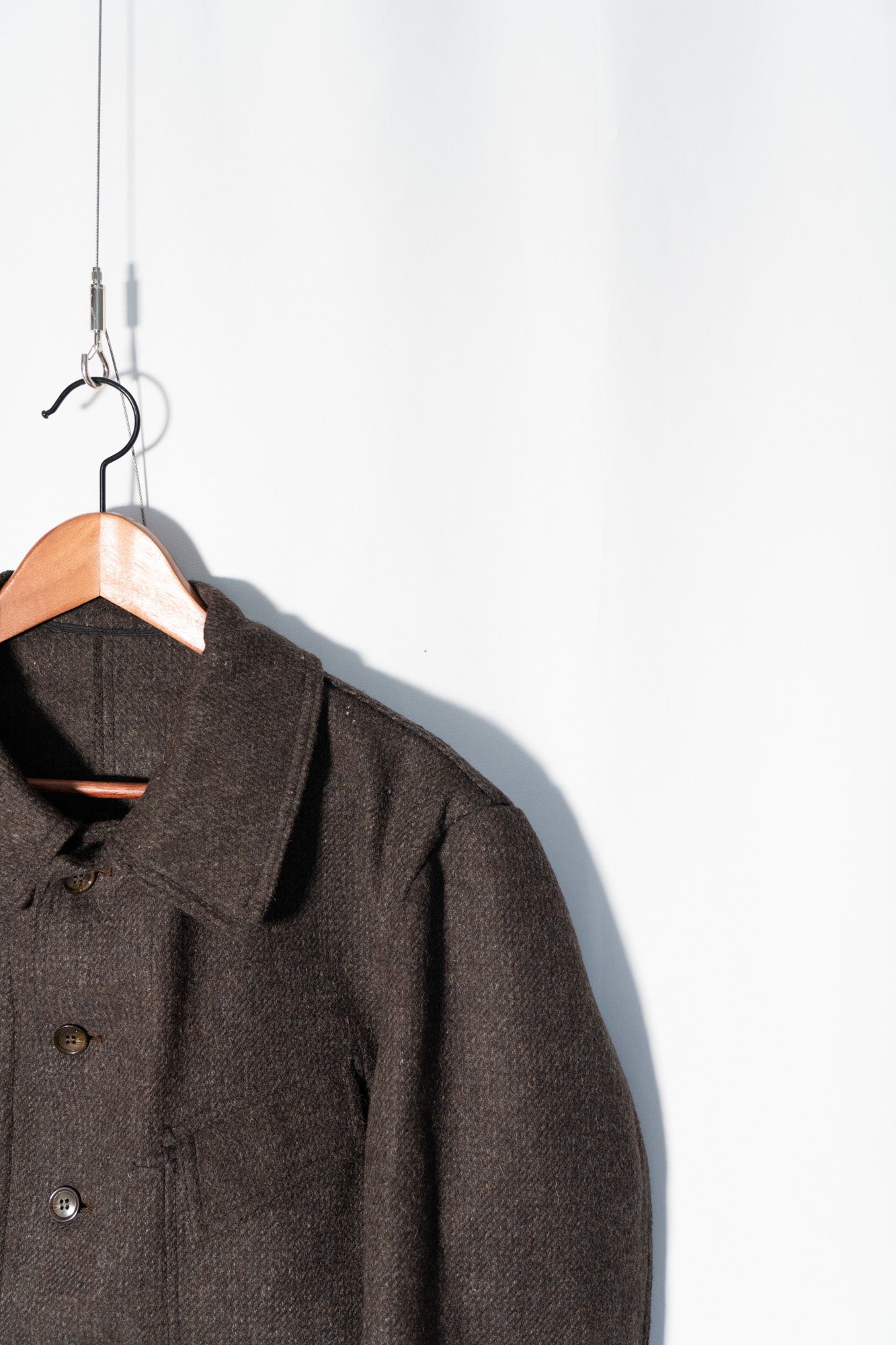 Veste de travail française Pascal en laine « marron » des années 50, DeadStock