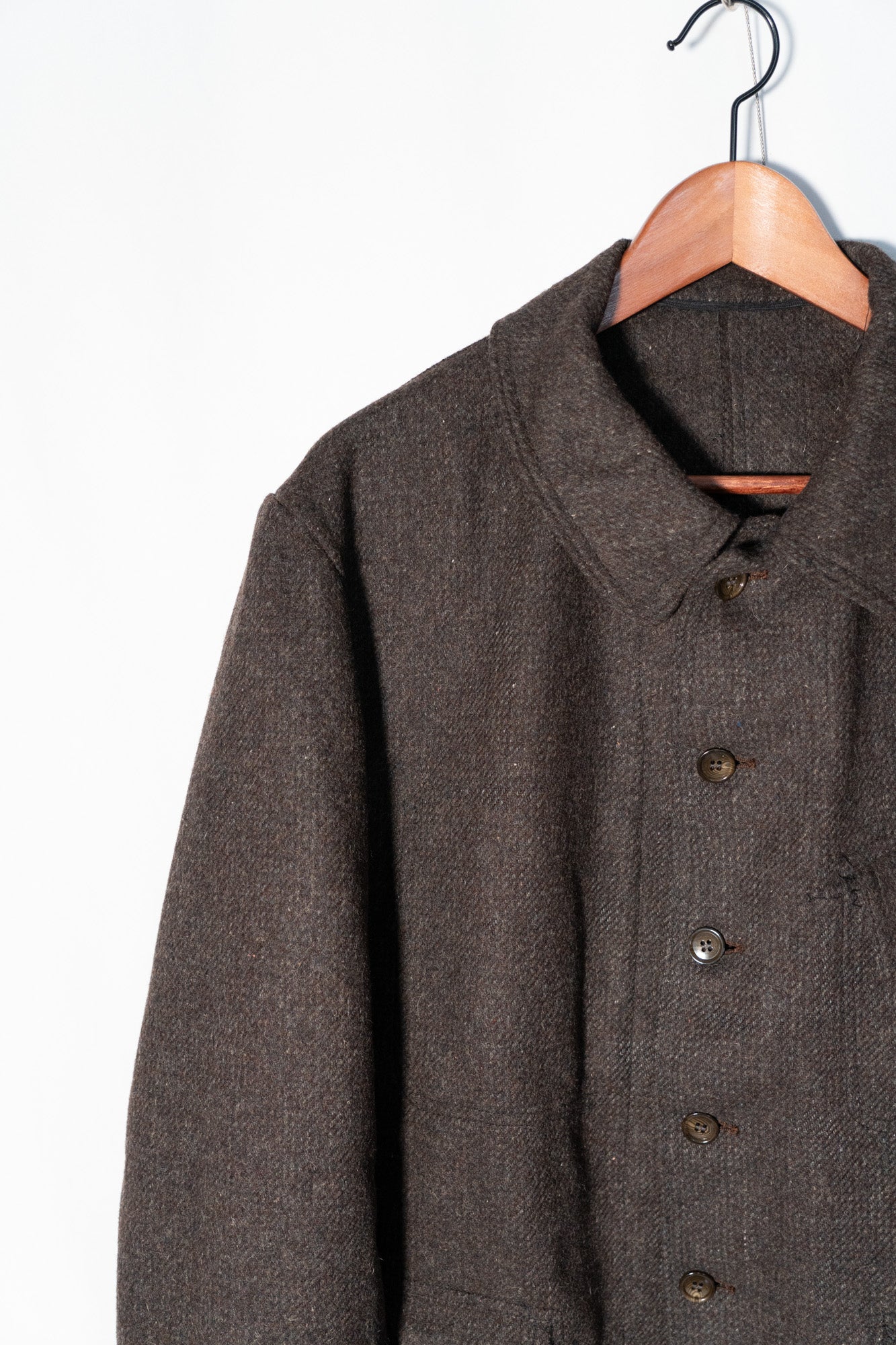 Veste de travail française Pascal en laine « marron » des années 50, DeadStock