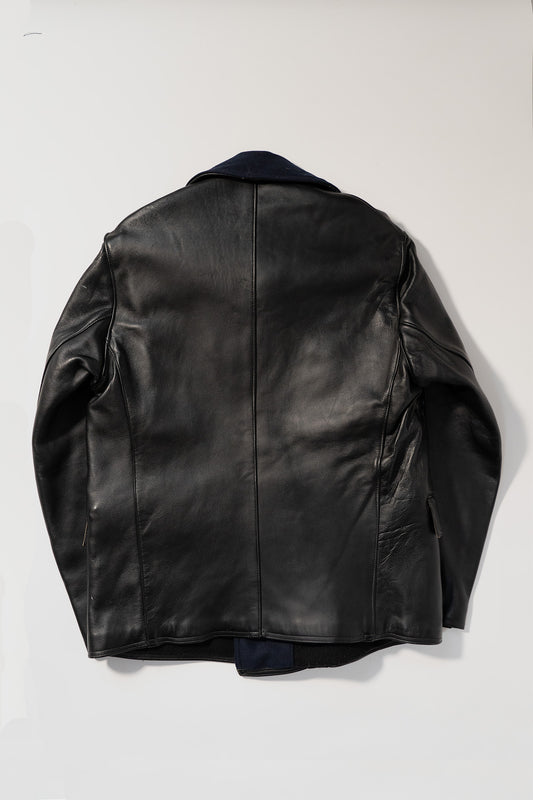 40er Jahre französische Vintage Corbusier Lederjacke „MTVC” mit Kinnriemen