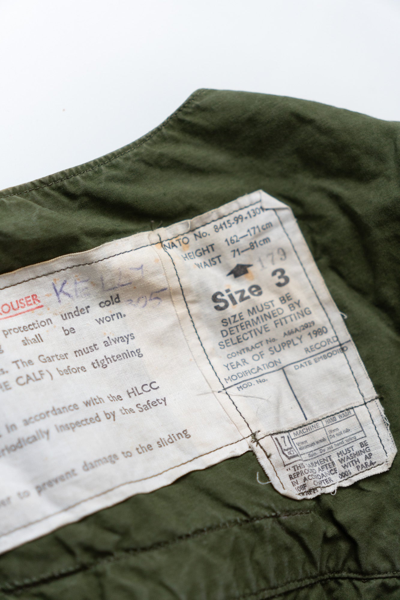Pantalon MK3 pour équipage aérien par temps froid de la Royal Air Force britannique des années 80