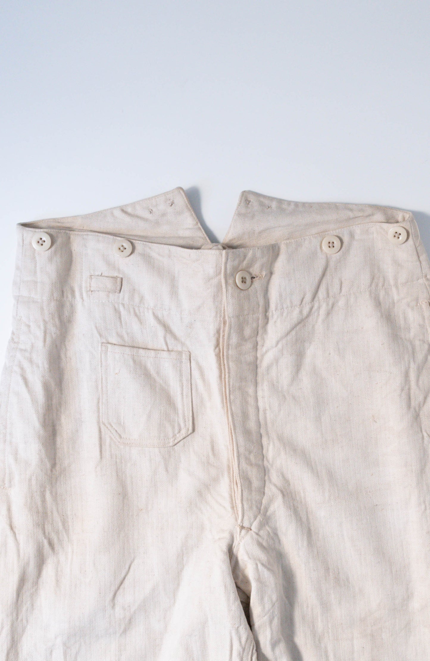 40s GERMAN KRIEGSMARINE DRILLICH HBT LINEN TROUSER