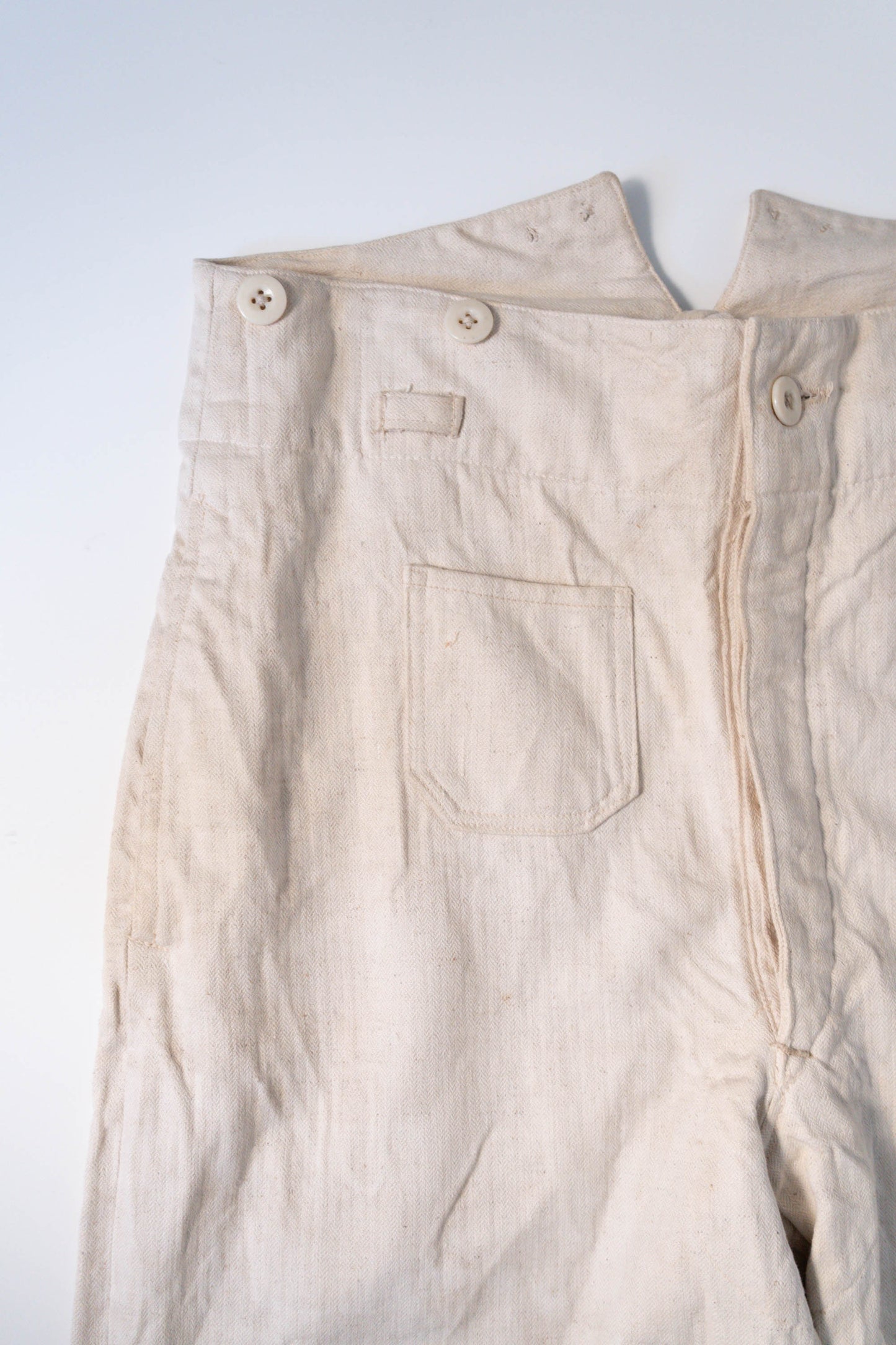 40s GERMAN KRIEGSMARINE DRILLICH HBT LINEN TROUSER