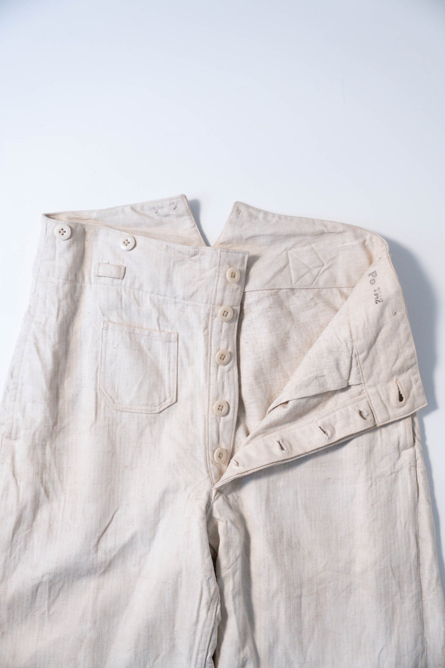 40s GERMAN KRIEGSMARINE DRILLICH HBT LINEN TROUSER