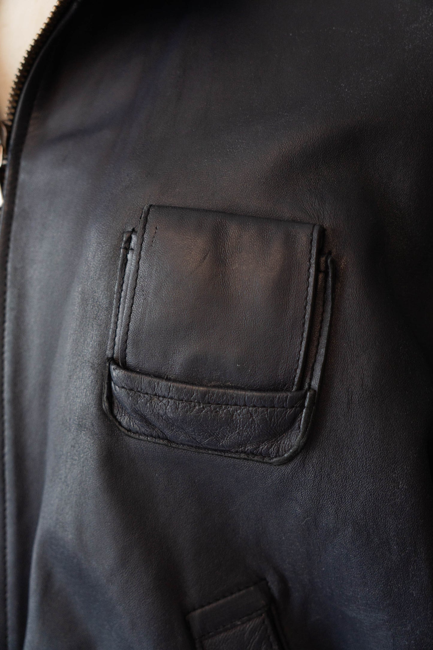 70s French Air Force Pilot Leather Jacket Original