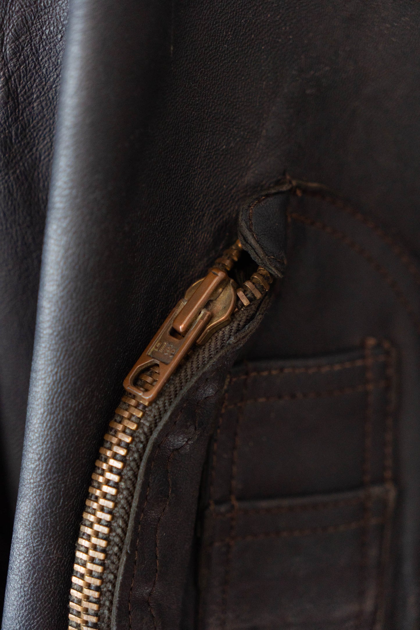 70s French Air Force Pilot Leather Jacket Original