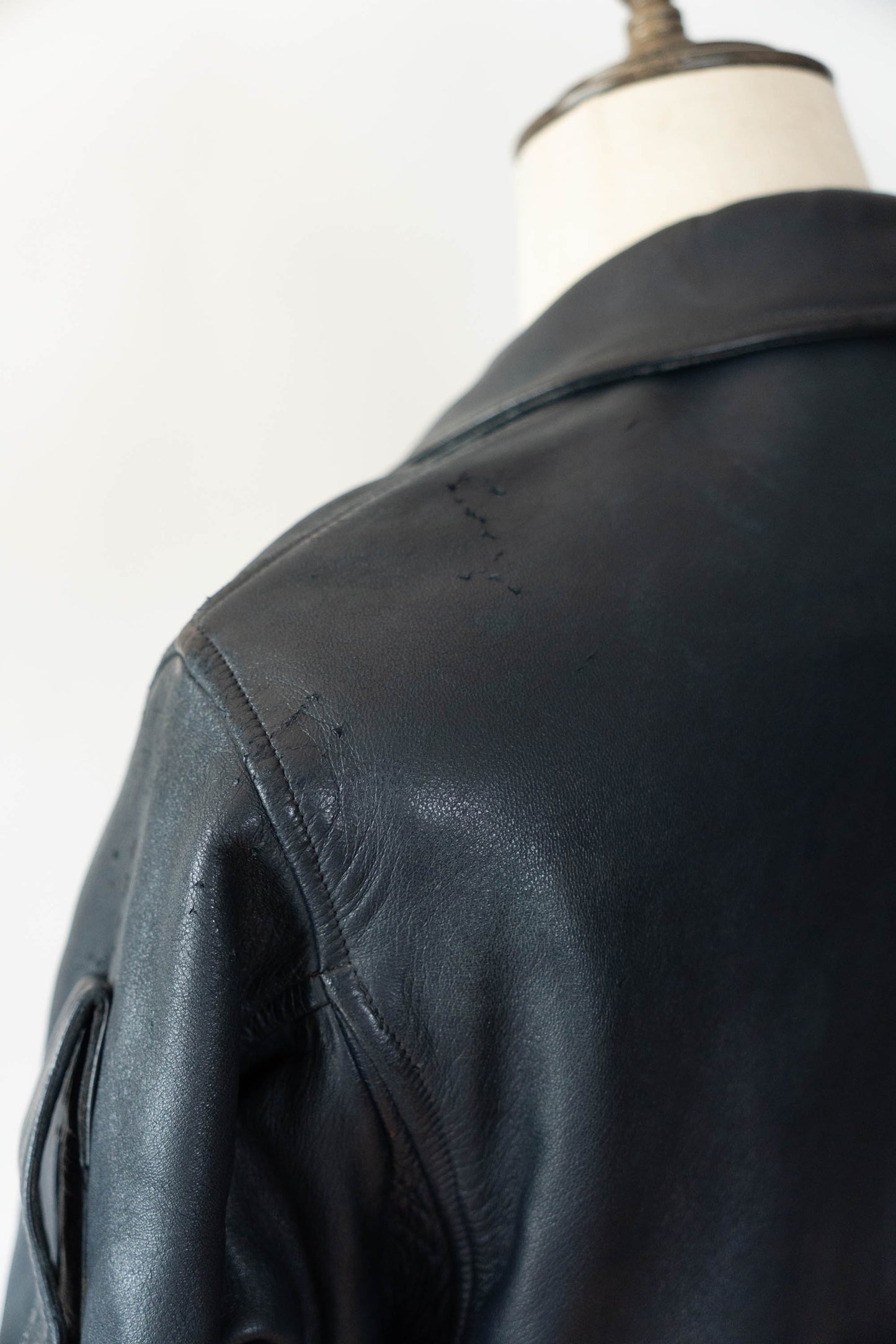 70s French Air Force Pilot Leather Jacket Original①