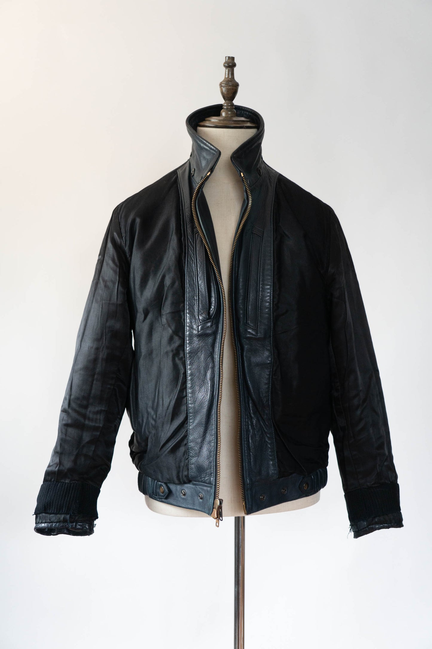 70s French Air Force Pilot Leather Jacket Original①