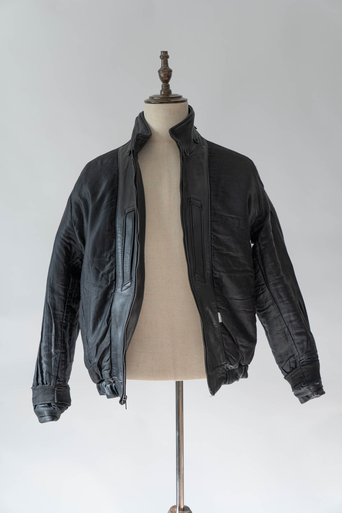 70s french Air Force pilot leather jacket civilian③