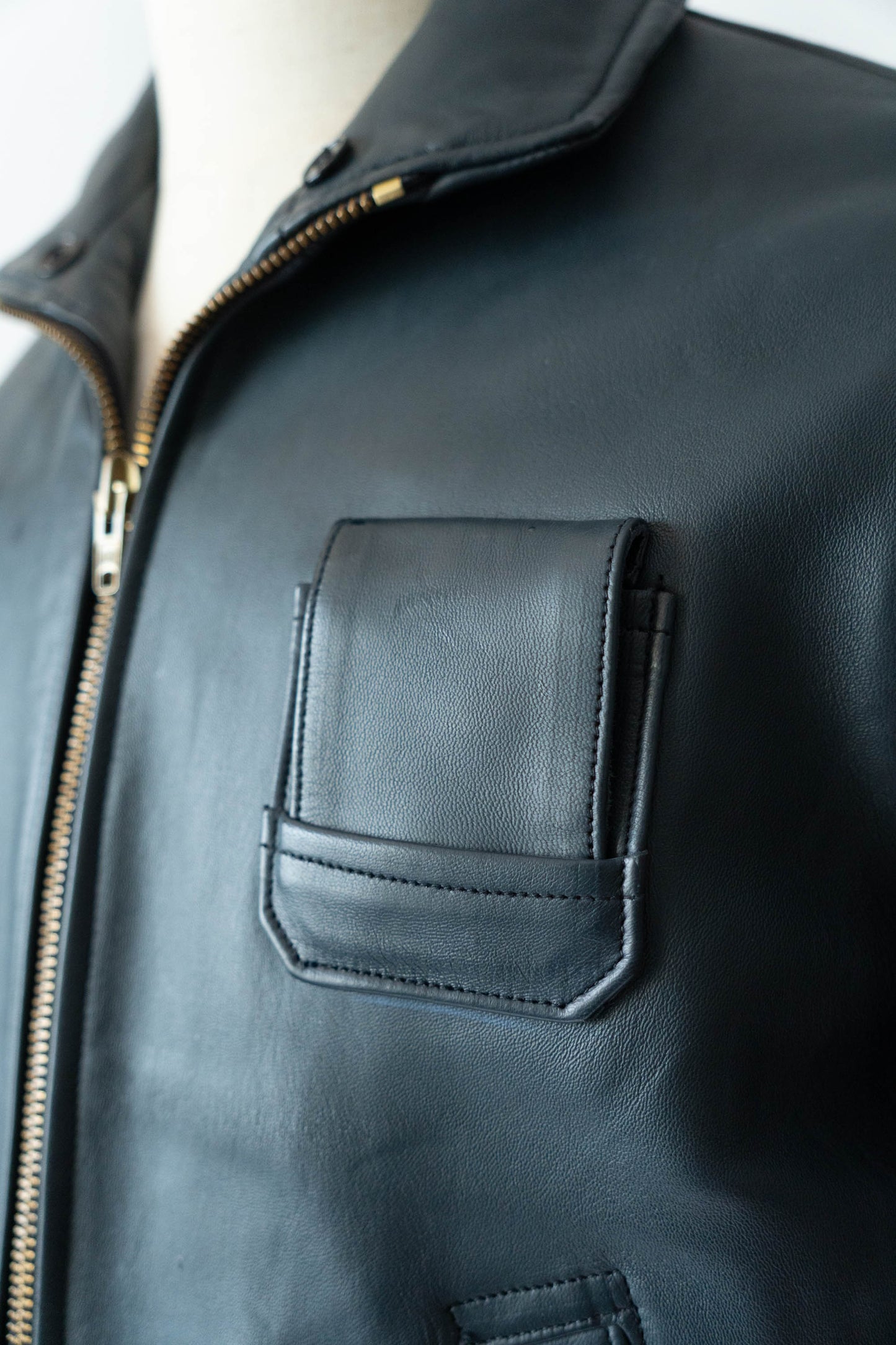 70s French Air Force Pilot Leather Jacket Original dead stock②