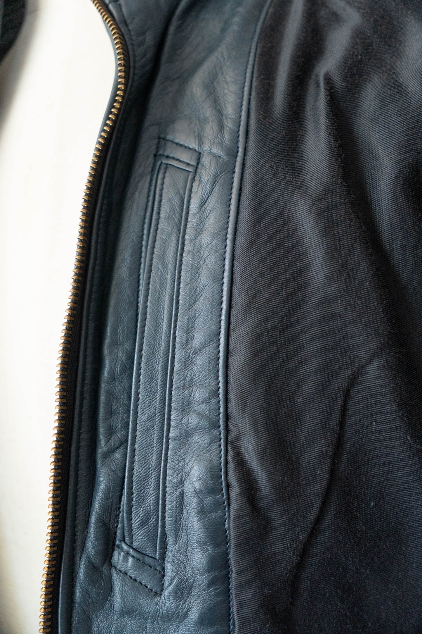 70s French Air Force Pilot Leather Jacket Original dead stock②