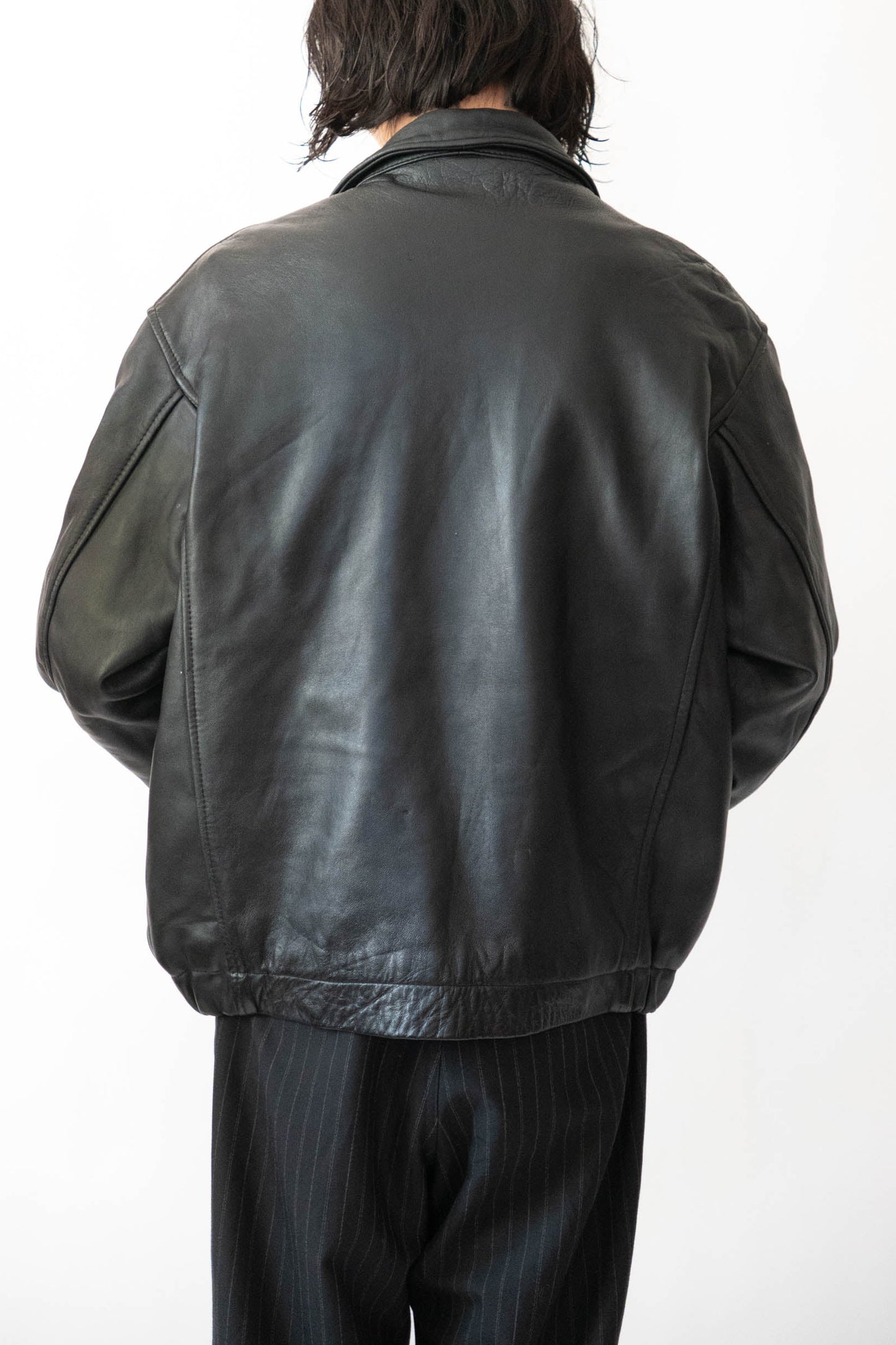 70s french Air Force pilot leather jacket civilian③