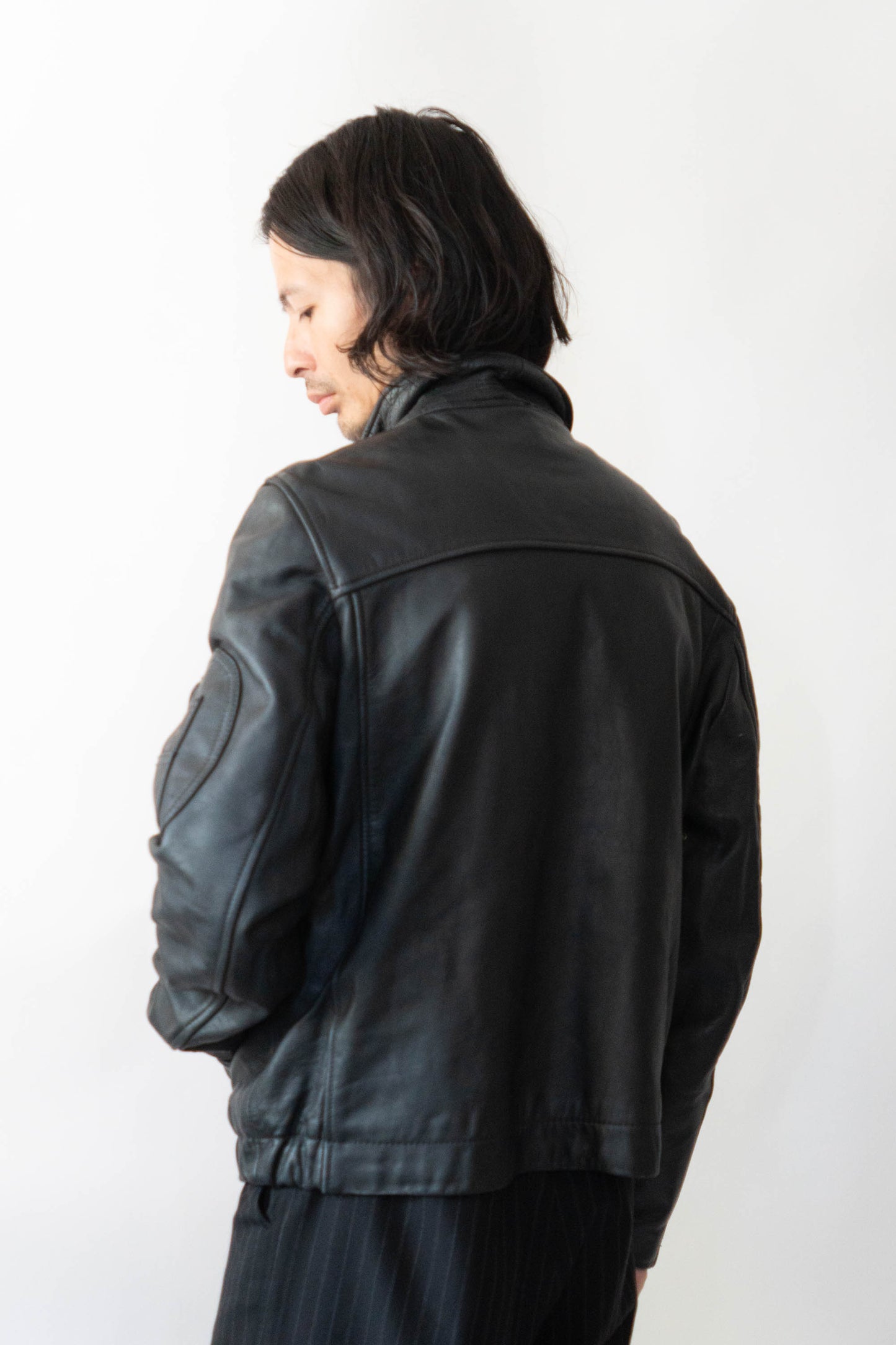 70s French Air Force Pilot Leather Jacket civilian①