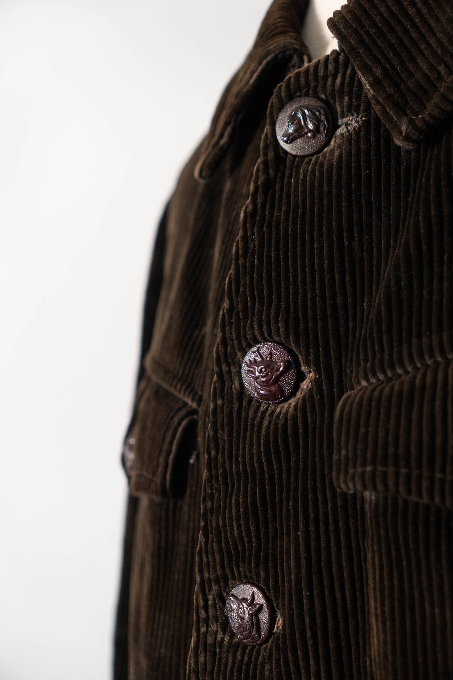 30 年代 AdolpheLafont 棕色燈芯絨狩獵夾克