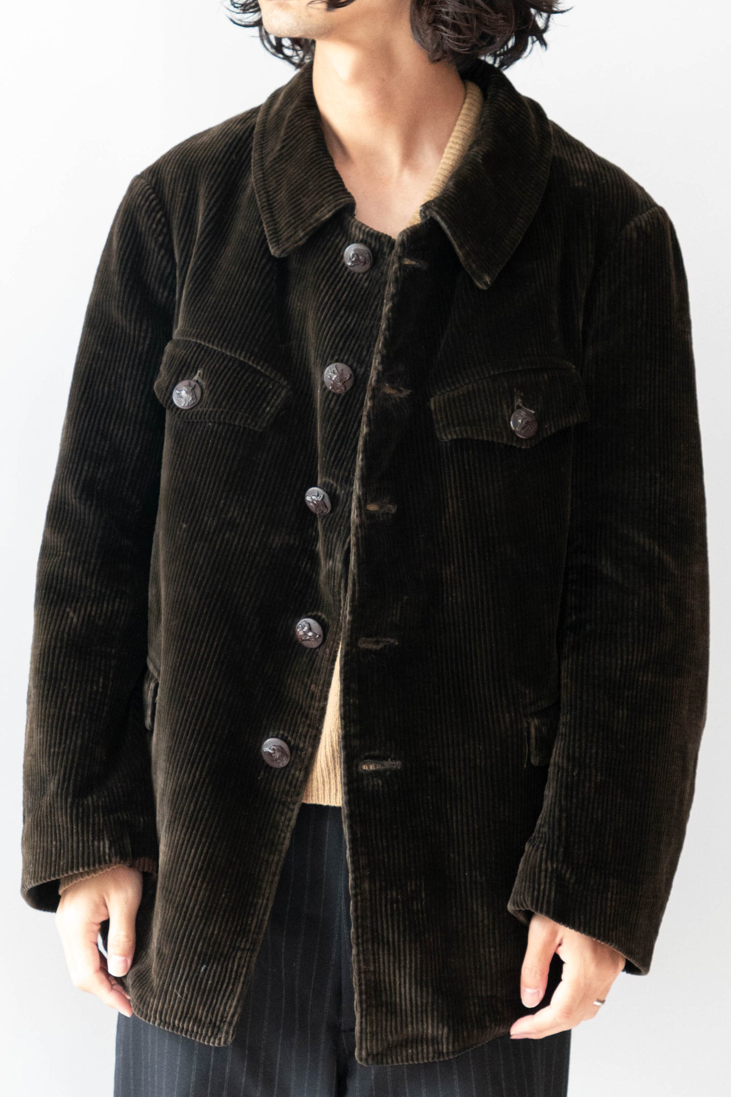30s AdolpheLafont Brown Corduroy Hunting Jacket