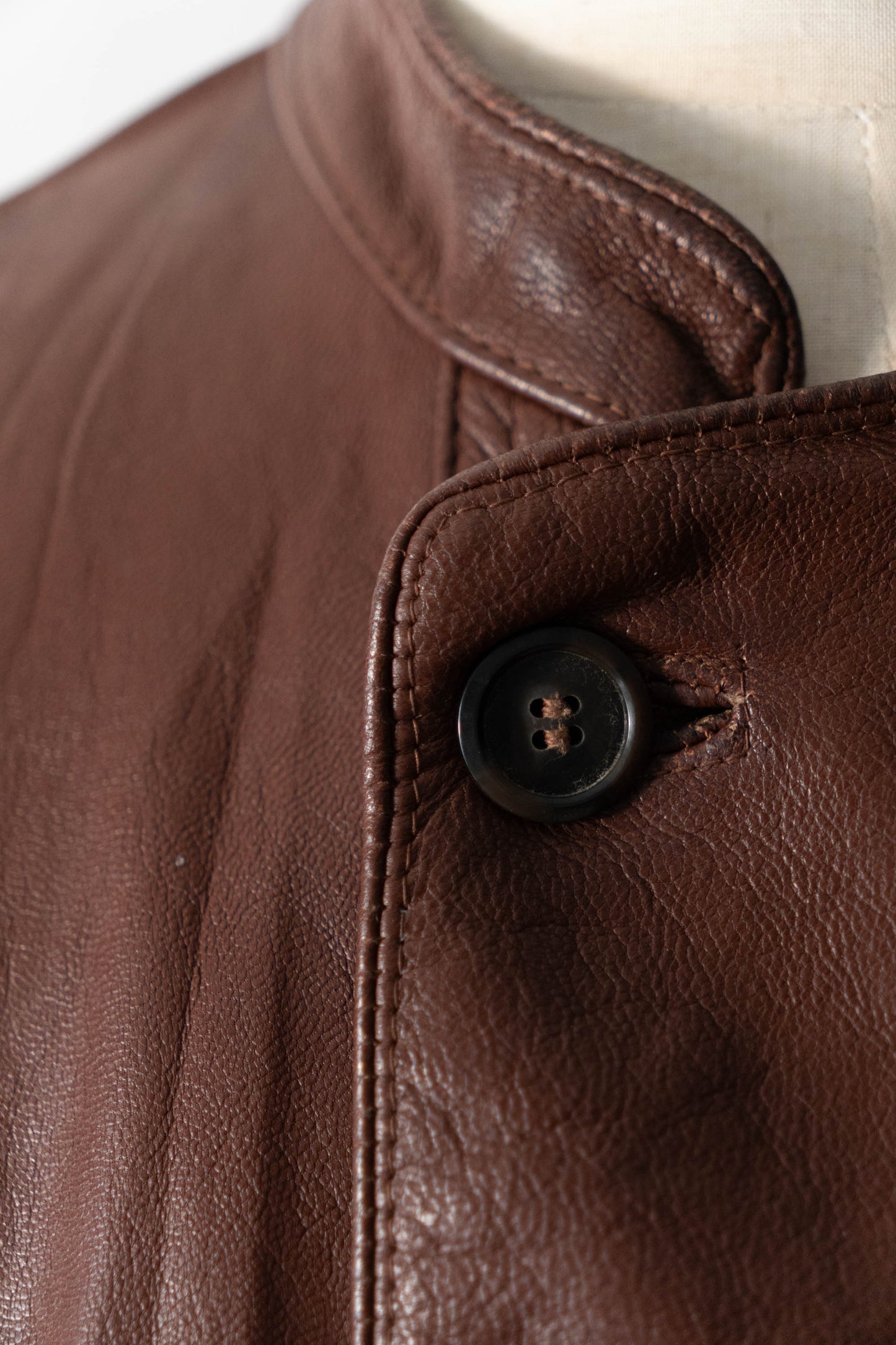 50s Sweden Work Goatskin Double Breasted Leather Jacket