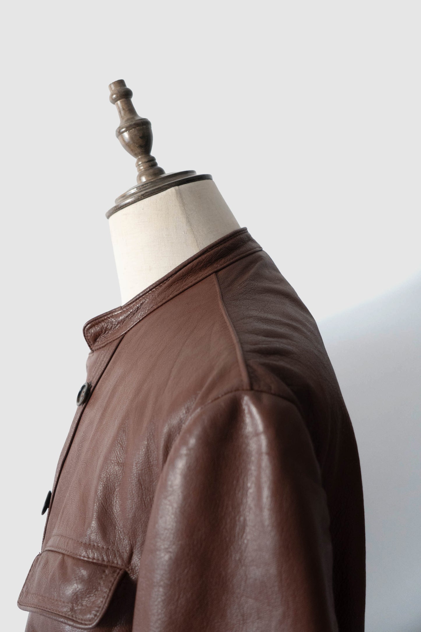 50s Sweden Work Goatskin Double Breasted Leather Jacket