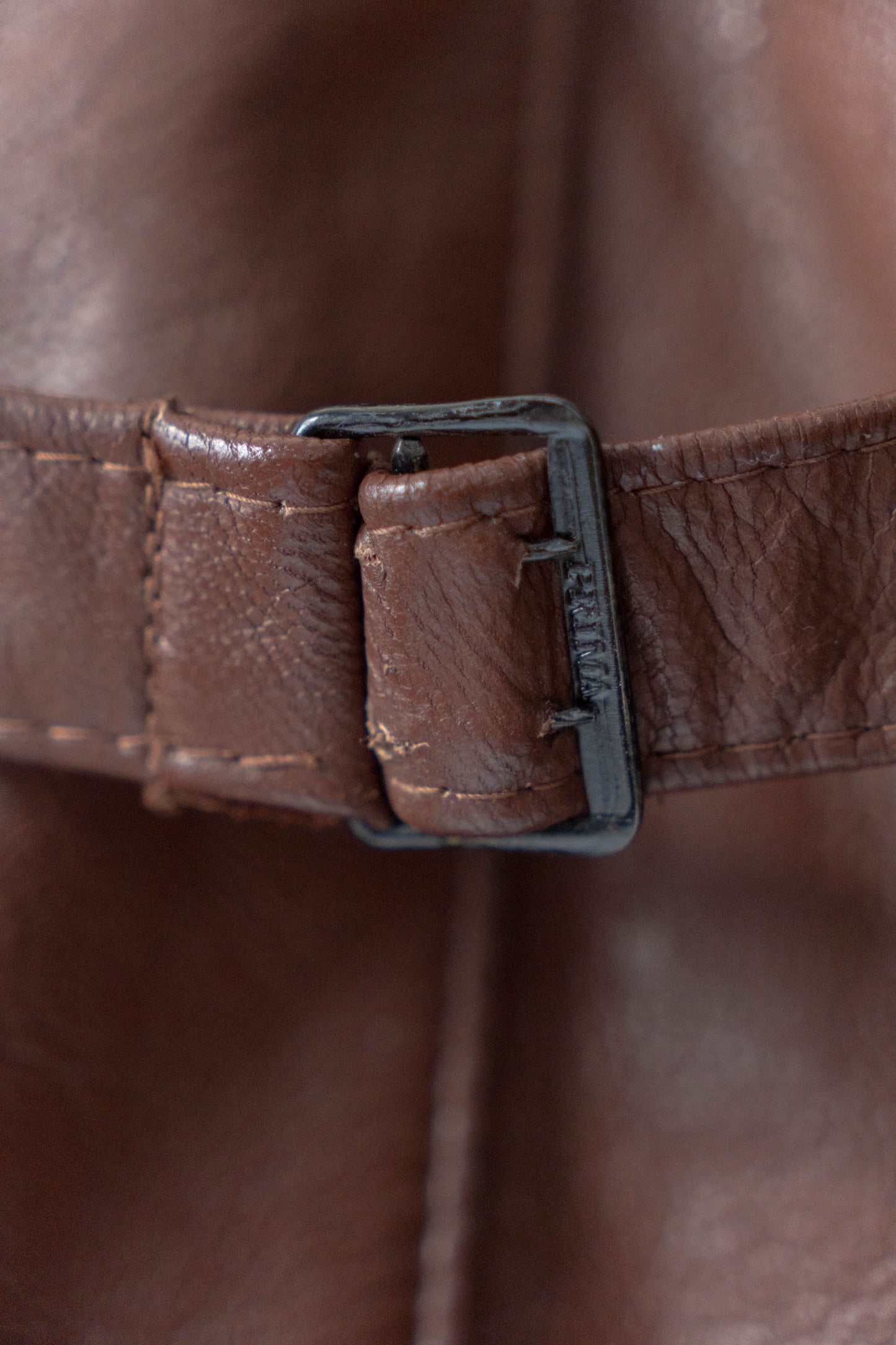 50s Sweden Work Goatskin Double Breasted Leather Jacket