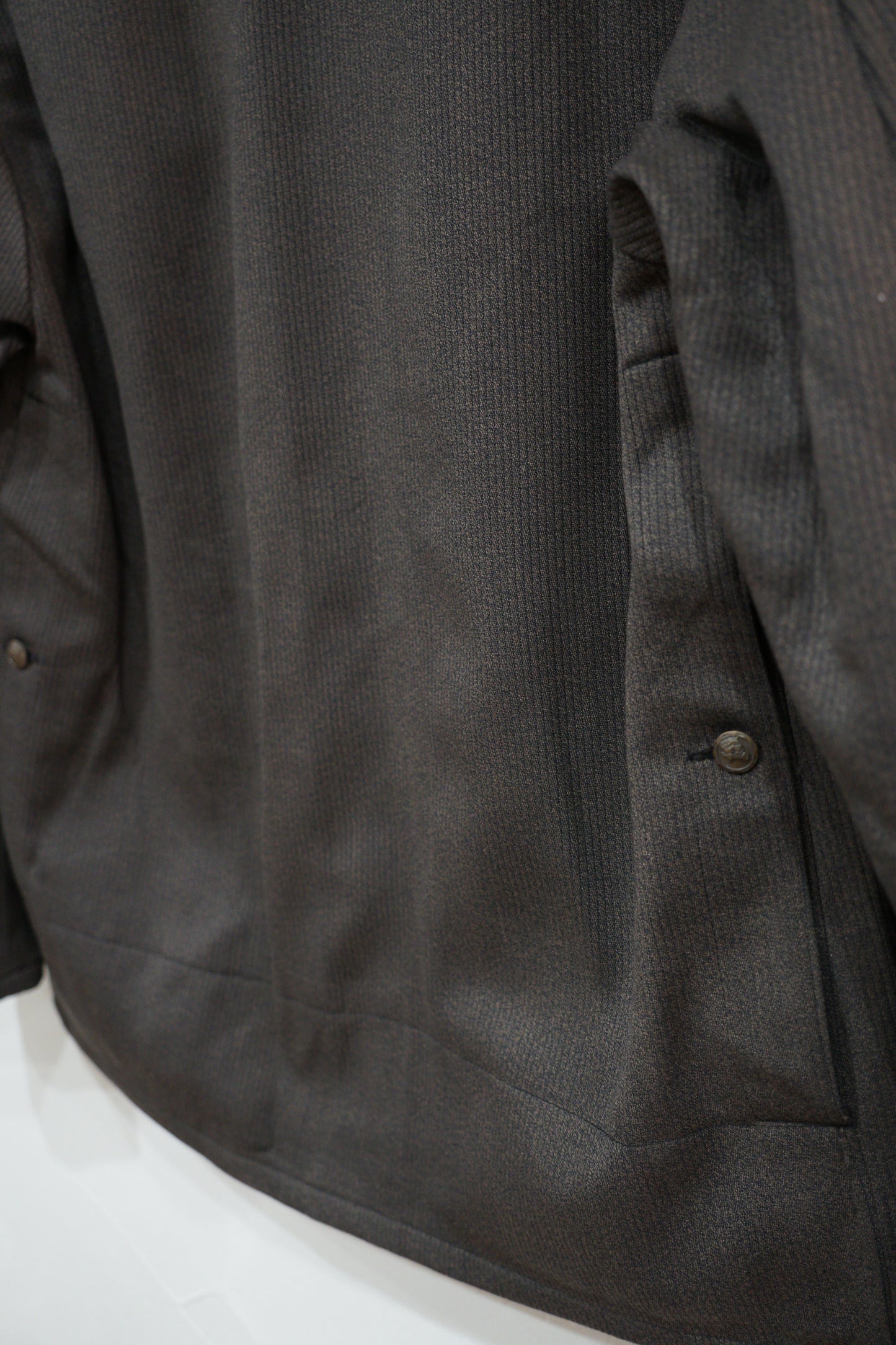Veste de chasse des années 50 en coton piqué marron sel et poivre « Dumont d'Urville » DEAD STOCK