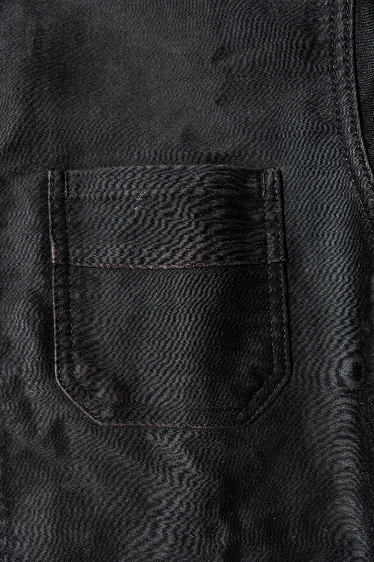 Veste en moleskine noire française des années 50 « Le Mont St Michel »