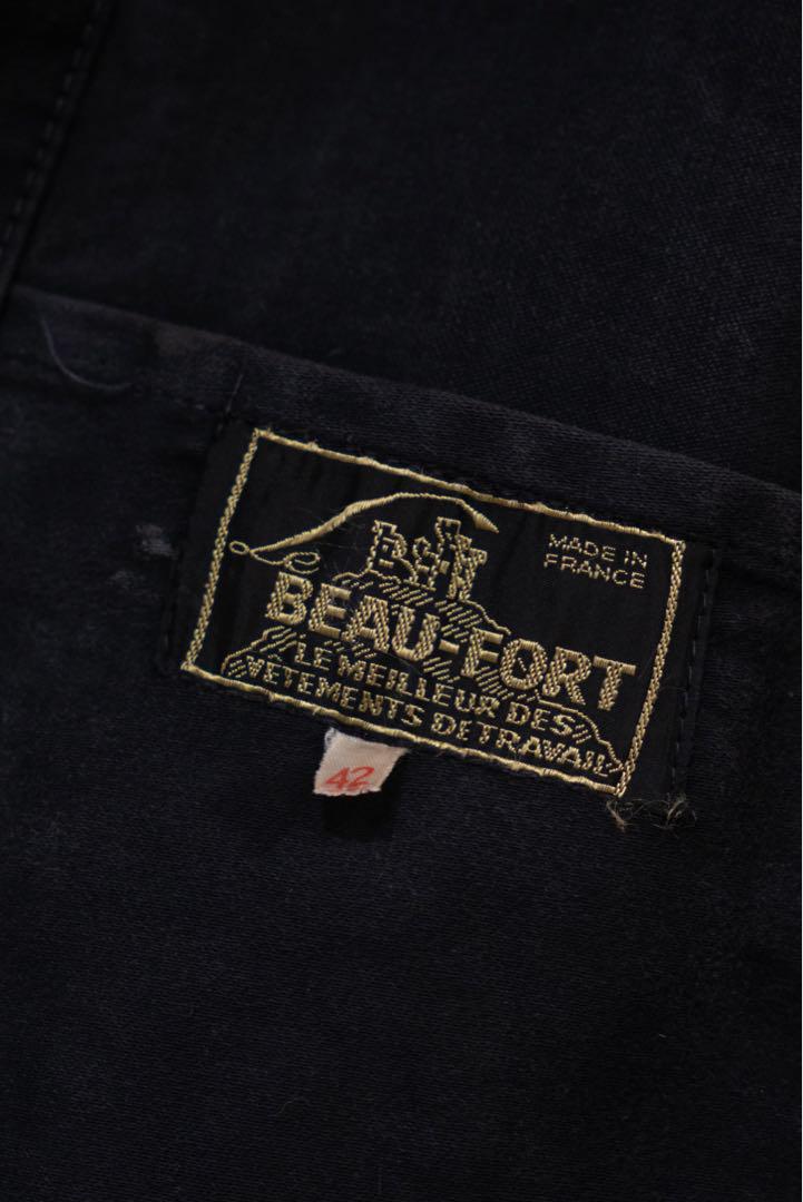 Veste en moleskine noire des années 40 « BEAU-FORT » Vintage français