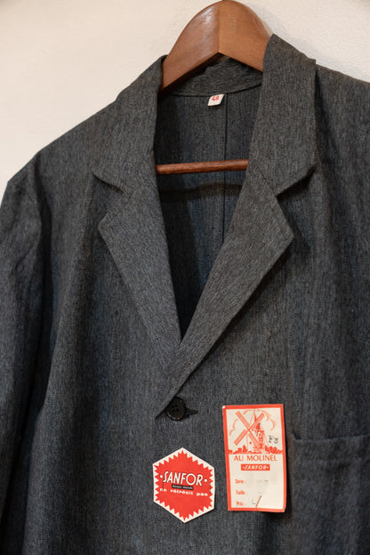 50-60s Black Chambray AtelierCoat "AU MOLINEL" DEAD STOCK