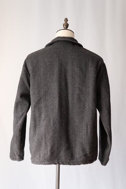50s French Work Wool Herrinebone Farmers Jacket