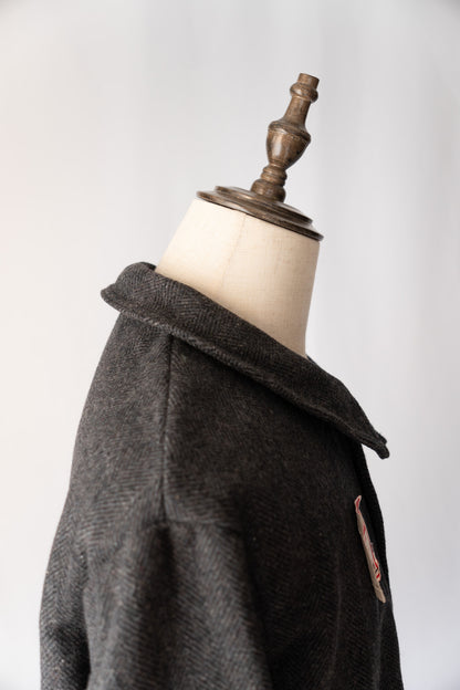 50s French Work Wool Herrinebone Farmers Jacket
