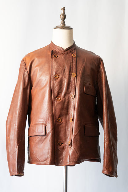 〜40s Sweden Work Goatskin Double Breasted Leather Jacket